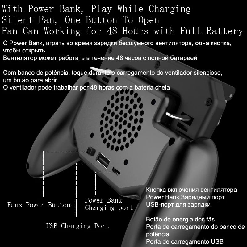 🎮 Manette de jeu mobile avec gâchettes L1/R1 et joystick intégré