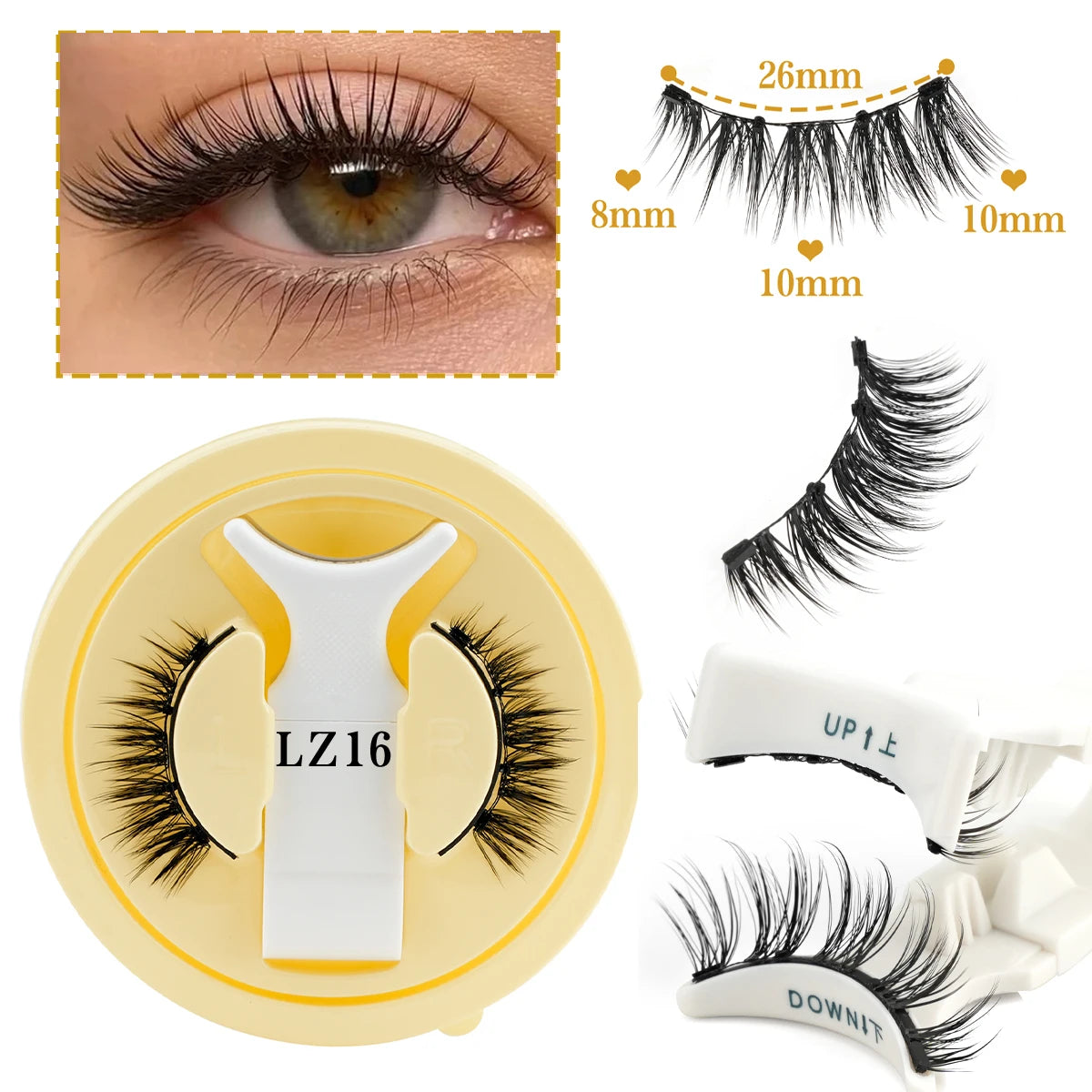 Ensemble de Faux Cils Magnétiques 3D – Naturels, Réutilisables & Faits Main + Pince à Épiler