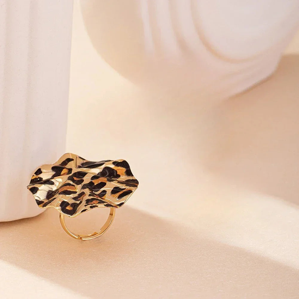 🐆 Ensemble Bijoux Femme – Boucles d’Oreilles & Bague Vintage Léopard