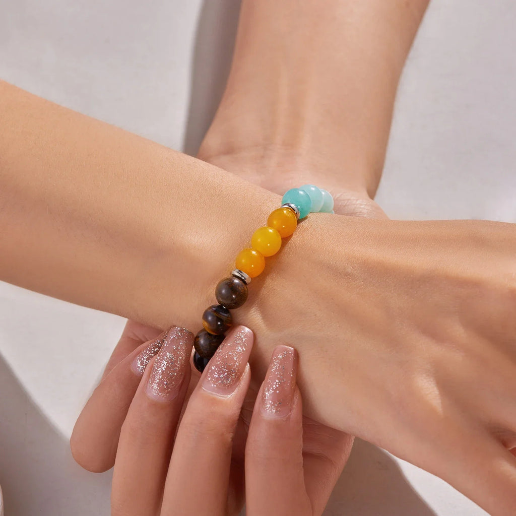 🌿 Bracelet de Perles en Pierre Naturelle – Protection & Sérénité