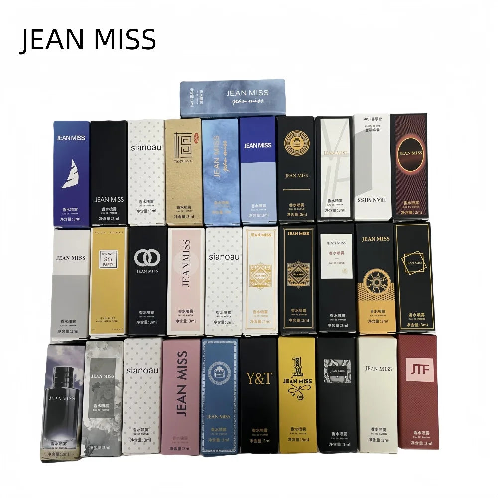 30 pcs/lot 3 ml marque parfum femme hommes parfum fleur fruits parfums JEAN MISS chaud parfumé mode dame femme mâle parfums
