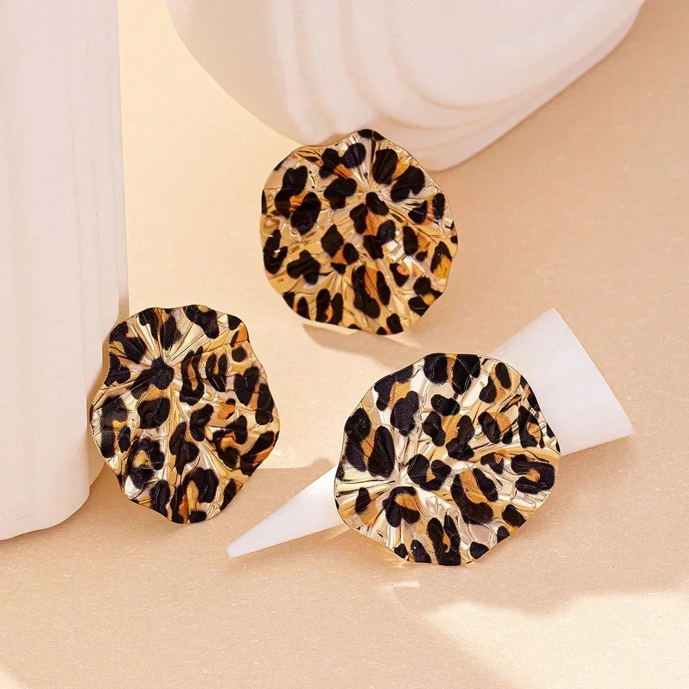 🐆 Ensemble Bijoux Femme – Boucles d’Oreilles & Bague Vintage Léopard