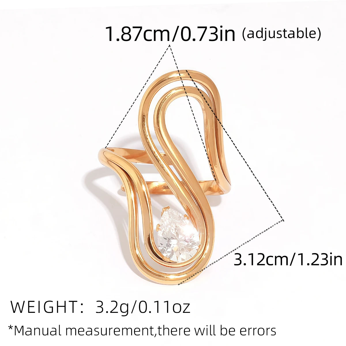 Bague en acier inoxydable, délicate et brillante, zircone cubique, haute qualité, plaqué or 18 carats, PVD, bijoux de doigt, cadeau