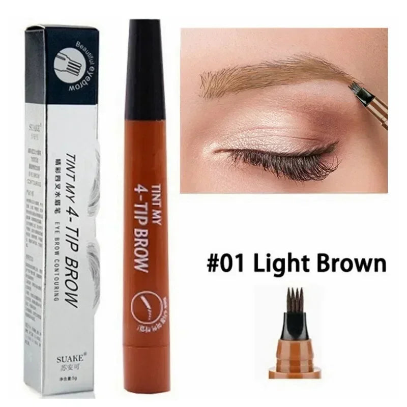 Crayon à Sourcils 4 Points – Waterproof, Longue Durée & Naturel